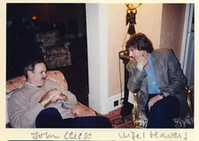 John Cleese with Nigel Havers: "And I found John Cleese's website, because he was with my dad's friend in a play."